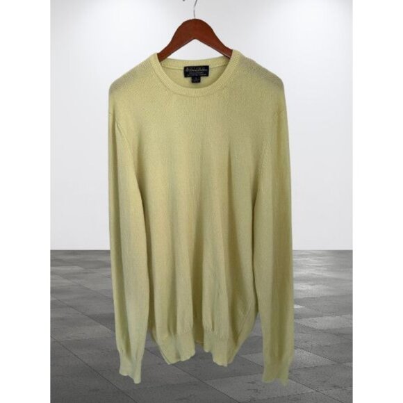 Brooks Brothers 3-Ply 100% Scottish Cashmere Sweater XL Yellow Crewneck - Picture 1 of 6